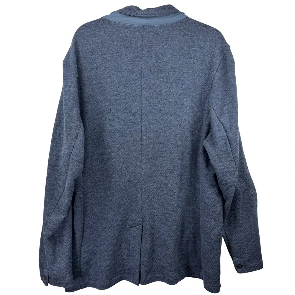 Faherty Knit Blazer Sweater Mens XL Blue Cotton Blend Casual Sport Coat Jacket